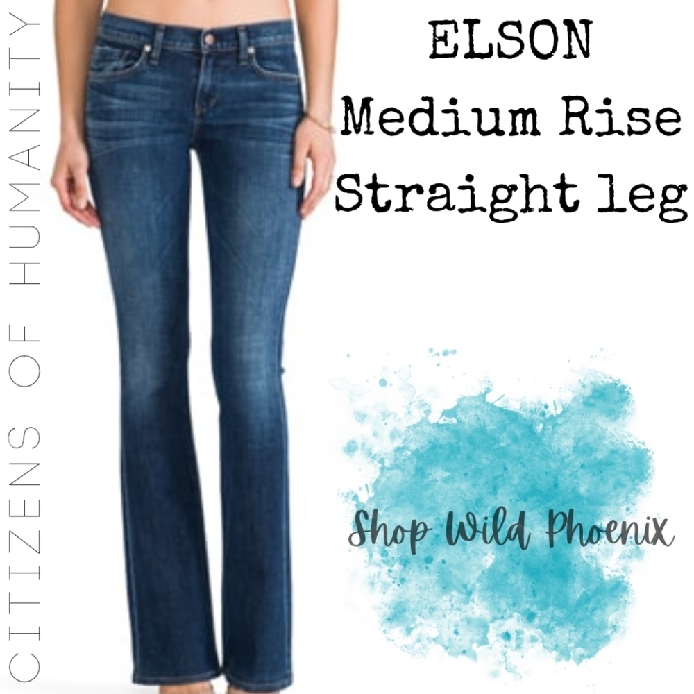 CITIZENS OF HUMANITY ELSON MED RISE STRAIGHT COH JEAN DENIM DIZE 25 LEG MED RISE